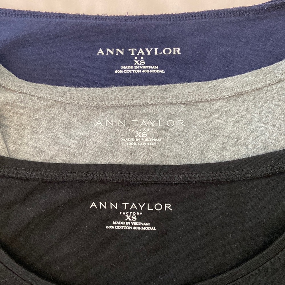 3 Ann Taylor Solid Shirts